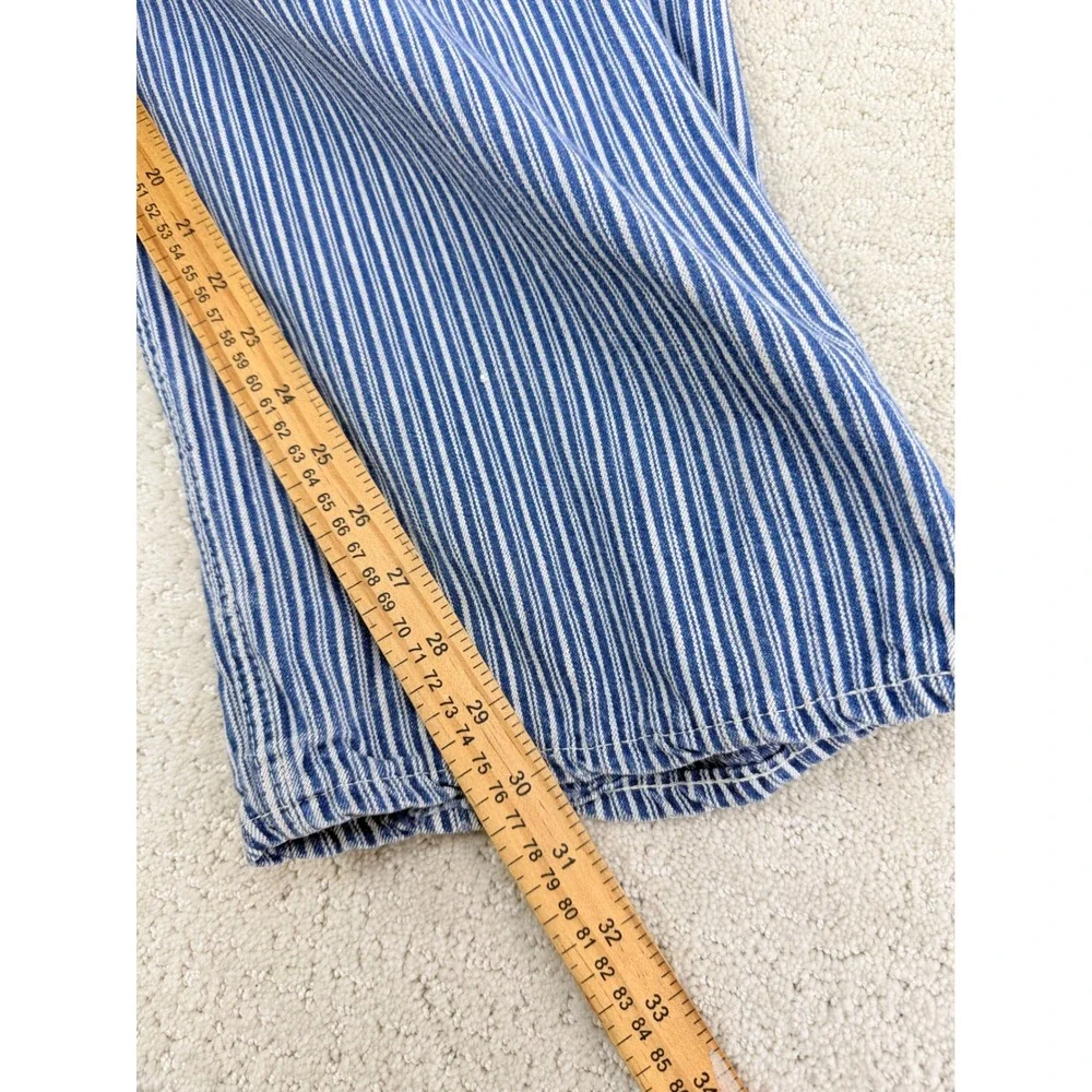 Round House Hickory Stripe Overalls Sanforized Men Large? Blue Workwear Bibs USA